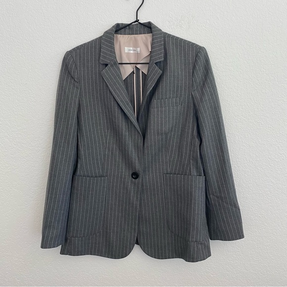 ANINE BING Women’s Small Gray Pinstripe Blazer Jacket